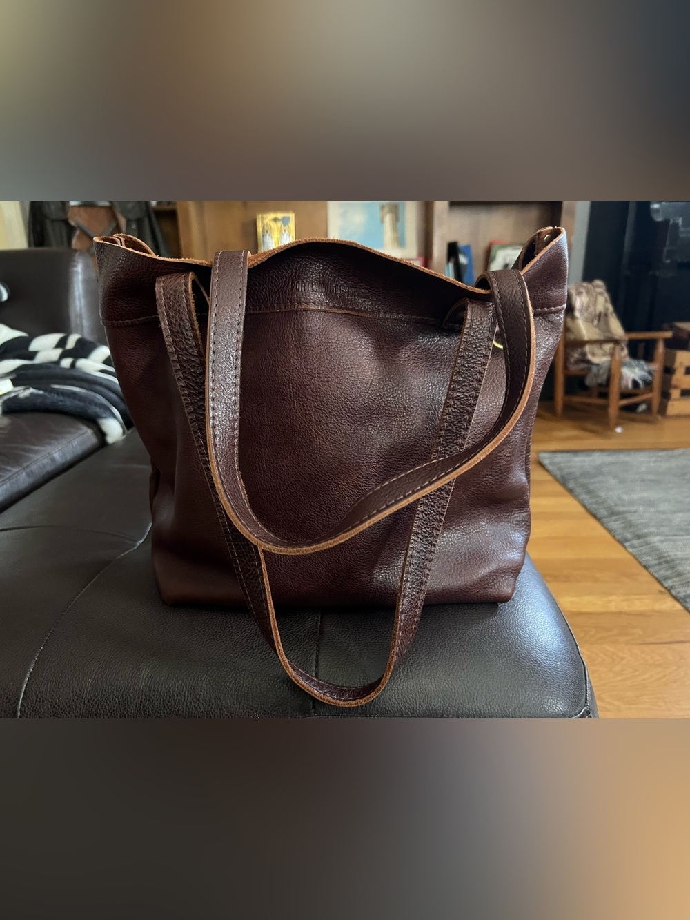 Portland Leather Montana Tote in Cold Brew - Picture 3 of 10